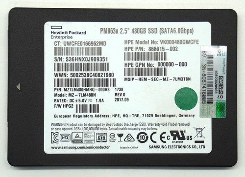 Hpe pm863a 480gb - pm863a, 2,5"